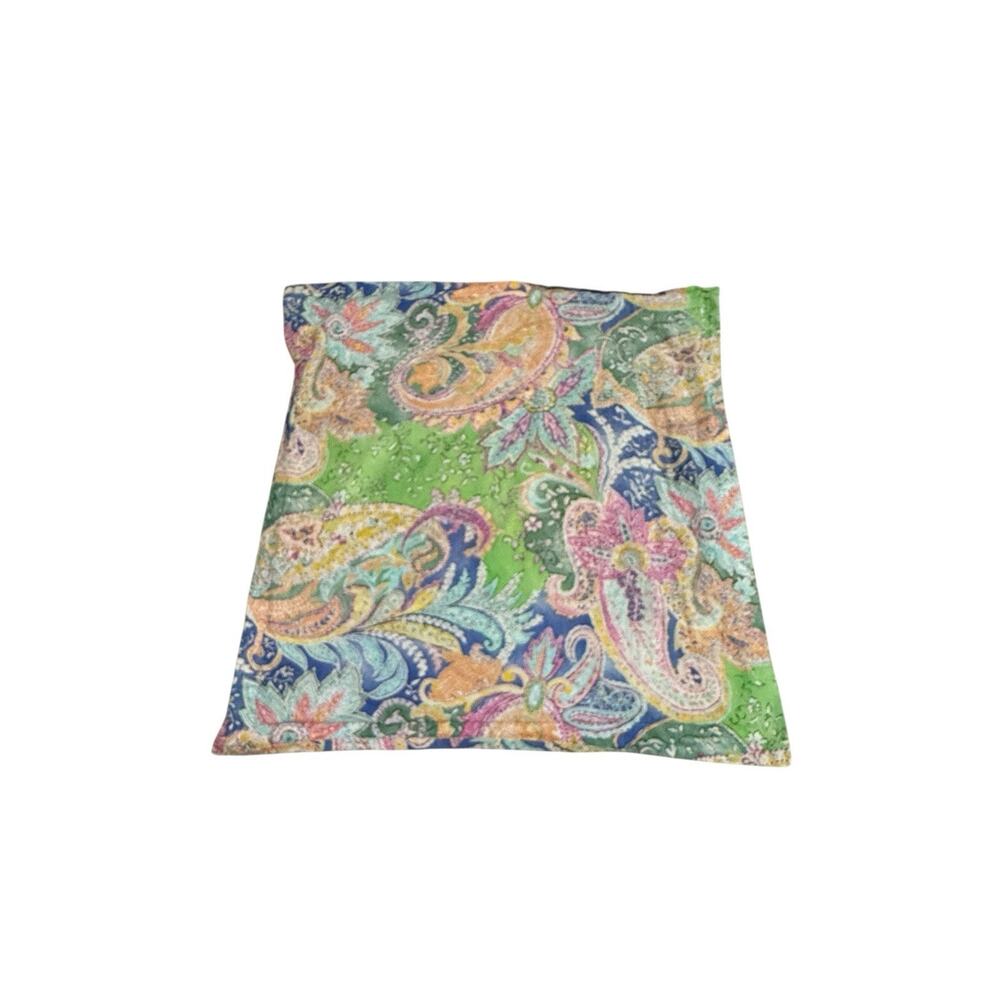 Ralph Lauren Paisley Floral Pillow Euro Sham 100% Cotton Multicolor